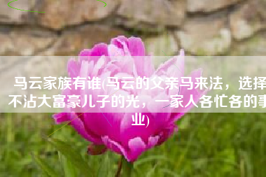 马云家族有谁(马云的父亲马来法，选择不沾大富豪儿子的光，一家人各忙各的事业)