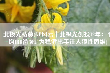 北极光私募(GP风云｜北极光创投12年：平均IRR逾30% 为稳健出手注入狼性思维)