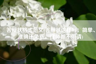 答辩状格式范文(答辩状这样写，简单、准确还免费，律师都不用请)