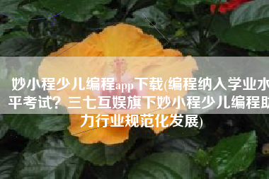 妙小程少儿编程app下载(编程纳入学业水平考试？三七互娱旗下妙小程少儿编程助力行业规范化发展)