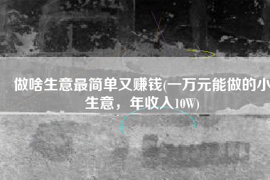 做啥生意最简单又赚钱(一万元能做的小生意，年收入10W)