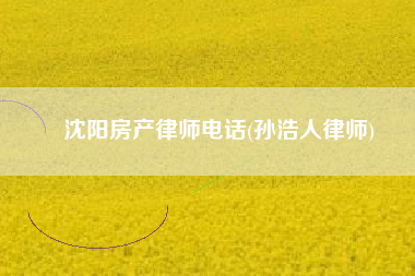 沈阳房产律师电话(孙浩人律师)