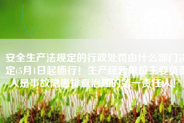 安全生产法规定的行政处罚由什么部门决定(5月1日起施行！生产经营单位主要负责人是事故隐患排查治理的第一责任人！)