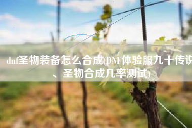 dnf圣物装备怎么合成(DNF体验服九十传说、圣物合成几率测试)