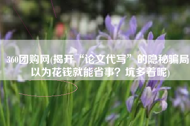 360团购网(揭开“论文代写”的隐秘骗局：以为花钱就能省事？坑多着呢)
