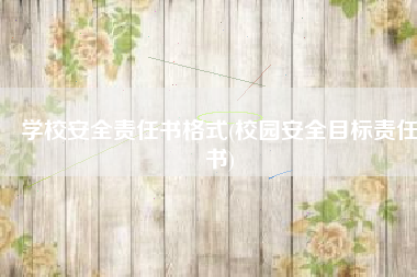 学校安全责任书格式(校园安全目标责任书)