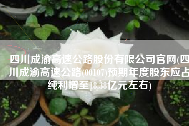 四川成渝高速公路股份有限公司官网(四川成渝高速公路(00107)预期年度股东应占纯利增至18.38亿元左右)