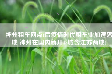 神州租车网点(后疫情时代租车业加速落地 神州在国内新开45城含江苏两地)