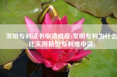 发明专利证书申请难度(发明专利为什么比实用新型专利难申请)