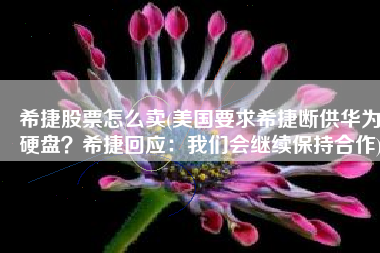 希捷股票怎么卖(美国要求希捷断供华为硬盘？希捷回应：我们会继续保持合作)