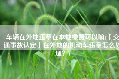 车辆在外地违章在本地缴费可以嘛(「交通事故认定」在外地的机动车违章怎么处理？)
