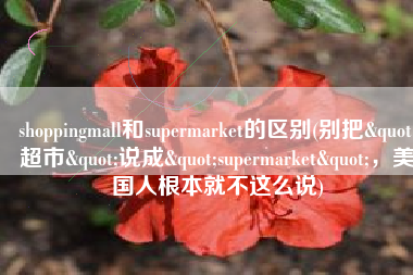 shoppingmall和supermarket的区别(别把"超市"说成"supermarket"，美国人根本就不这么说)