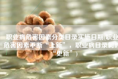 职业病危害因素分类目录实施日期(职业危害因素不断“上新”，职业病目录何时“更新”)