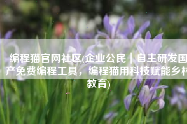 编程猫官网社区(企业公民｜自主研发国产免费编程工具，编程猫用科技赋能乡村教育)