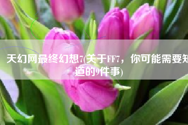 天幻网最终幻想7(关于FF7，你可能需要知道的9件事)