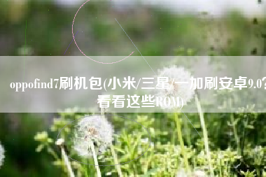 oppofind7刷机包(小米/三星/一加刷安卓9.0？看看这些ROM)