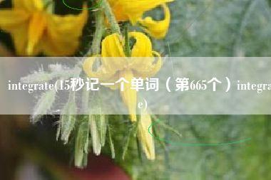 integrate(15秒记一个单词（第665个）integrate)
