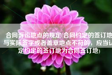 合同诉讼地点的规定(合同约定的签订地与实际签字或者盖章地点不符的，应当认定约定的签订地为合同签订地)