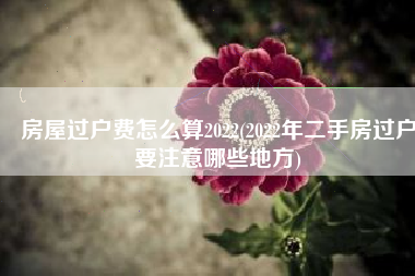 房屋过户费怎么算2022(2022年二手房过户要注意哪些地方)