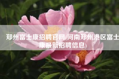 郑州富士康招聘官网(河南郑州港区富士康最新招聘信息)