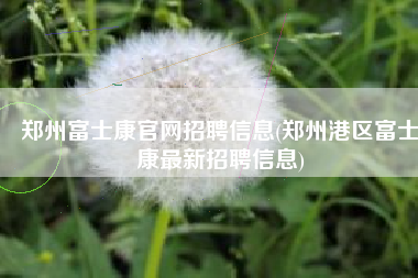 郑州富士康官网招聘信息(郑州港区富士康最新招聘信息)