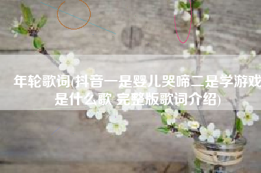 年轮歌词(抖音一是婴儿哭啼二是学游戏是什么歌 完整版歌词介绍)