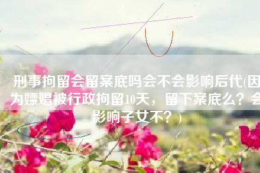 刑事拘留会留案底吗会不会影响后代(因为嫖娼被行政拘留10天，留下案底么？会影响子女不？)