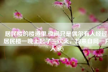 居民楼的楼道里,夜间只是偶尔有人经过(居民楼一晚上起了三次火，均来自同一户人家)