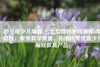 妙小程少儿编程(三七互娱妙小程编程5年征程：聚焦教学质量，拓维研发优质少儿编程教育产品)