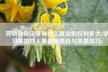 劳动者依法享有什么就业的权利多大(学习强国四人赛最新题目与答题技巧)