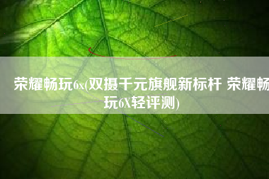 荣耀畅玩6x(双摄千元旗舰新标杆 荣耀畅玩6X轻评测)