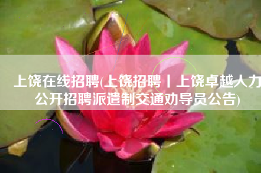 上饶在线招聘(上饶招聘丨上饶卓越人力公开招聘派遣制交通劝导员公告)