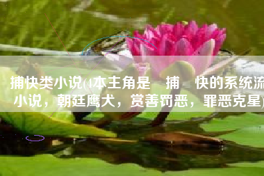 捕快类小说(4本主角是​捕​快的系统流小说，朝廷鹰犬，赏善罚恶，罪恶克星)