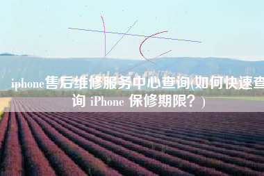 iphone售后维修服务中心查询(如何快速查询 iPhone 保修期限？)
