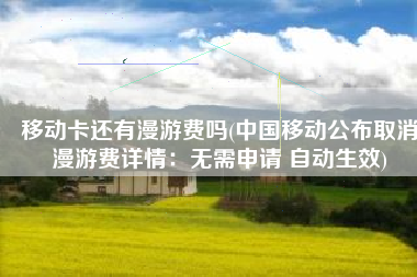 移动卡还有漫游费吗(中国移动公布取消漫游费详情：无需申请 自动生效)