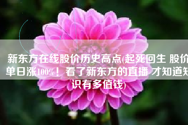 新东方在线股价历史高点(起死回生 股价单日涨100%！看了新东方的直播 才知道知识有多值钱)