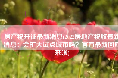 房产税开征最新消息(2022房地产税收最新消息：会扩大试点城市吗？官方最新回应来啦)