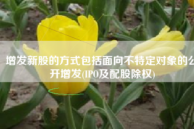 增发新股的方式包括面向不特定对象的公开增发(IPO及配股除权)