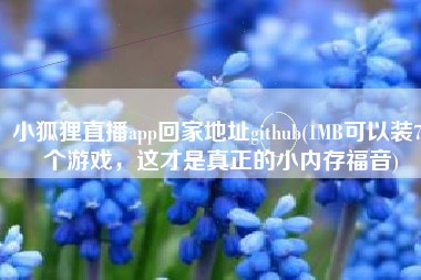 小狐狸直播app回家地址github(1MB可以装78个游戏，这才是真正的小内存福音)