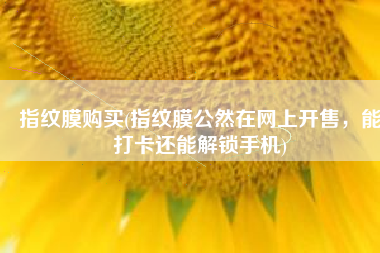 指纹膜购买(指纹膜公然在网上开售，能打卡还能解锁手机)