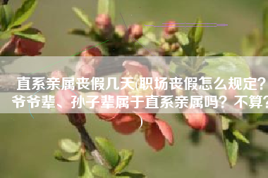 直系亲属丧假几天(职场丧假怎么规定？爷爷辈、孙子辈属于直系亲属吗？不算？)