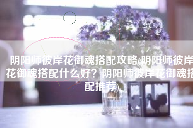 阴阳师彼岸花御魂搭配攻略(阴阳师彼岸花御魂搭配什么好？阴阳师彼岸花御魂搭配推荐)