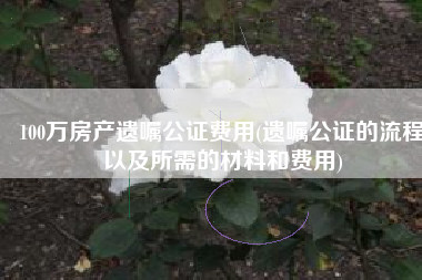 100万房产遗嘱公证费用(遗嘱公证的流程以及所需的材料和费用)