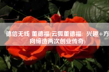 德信无线 董德福(云狐董德福:  兴趣+方向缔造两次创业传奇)