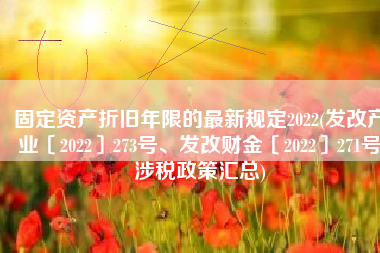 固定资产折旧年限的最新规定2022(发改产业〔2022〕273号、发改财金〔2022〕271号涉税政策汇总)