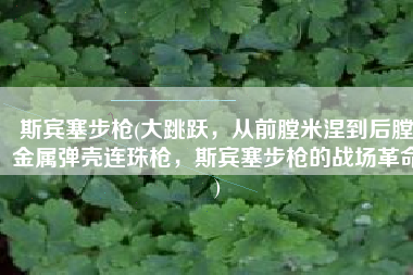 斯宾塞步枪(大跳跃，从前膛米涅到后膛金属弹壳连珠枪，斯宾塞步枪的战场革命)