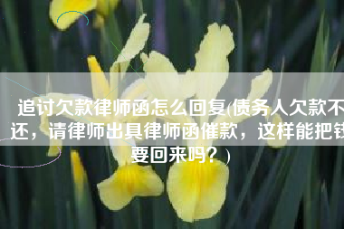 追讨欠款律师函怎么回复(债务人欠款不还，请律师出具律师函催款，这样能把钱要回来吗？)