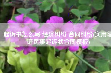 起诉书怎么写 经济纠纷 合同纠纷(实用靠谱民事起诉状合同模板)