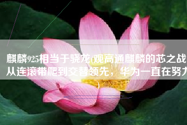 麒麟925相当于骁龙(观高通麒麟的芯之战：从连滚带爬到交替领先，华为一直在努力)