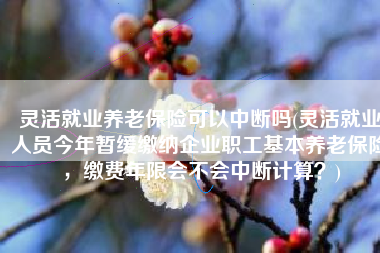 灵活就业养老保险可以中断吗(灵活就业人员今年暂缓缴纳企业职工基本养老保险，缴费年限会不会中断计算？)